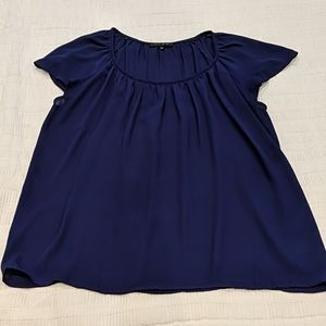 Purple Sheer Short Sleeve Blouse